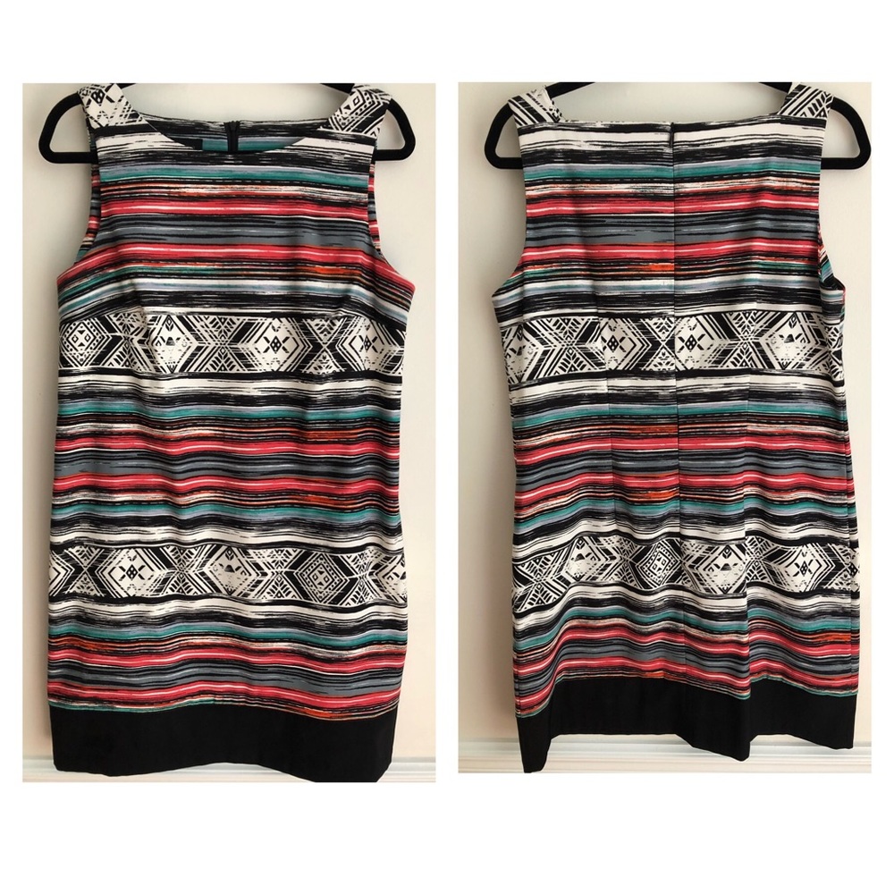 Flattering Sleeveless Print Sheath Dress